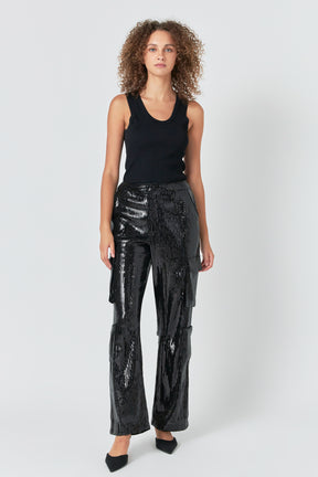 ENDLESS ROSE - Sequins Cargo Pants - PANTS available at Objectrare