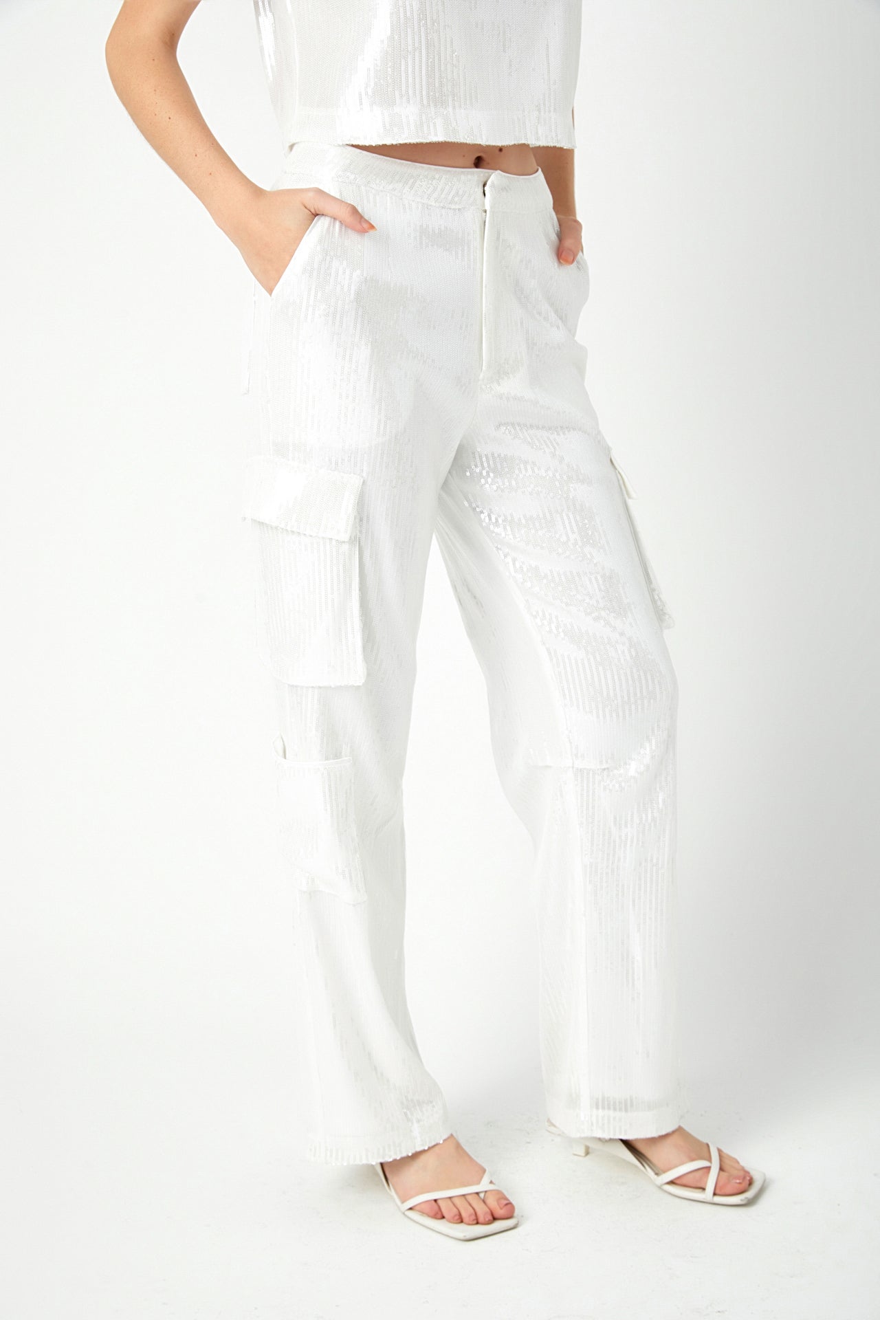 ENDLESS ROSE - Sequins Cargo Pants - PANTS available at Objectrare
