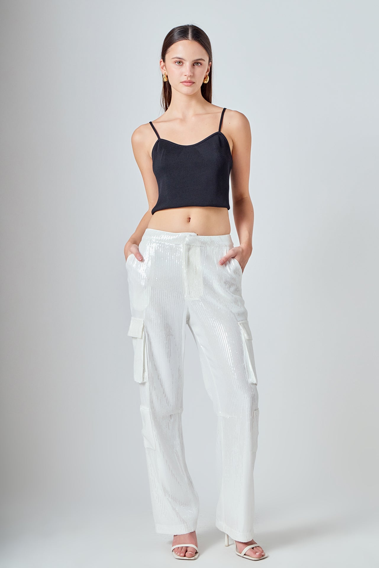 ENDLESS ROSE - Sequined Cargo Pants - PANTS available at Objectrare