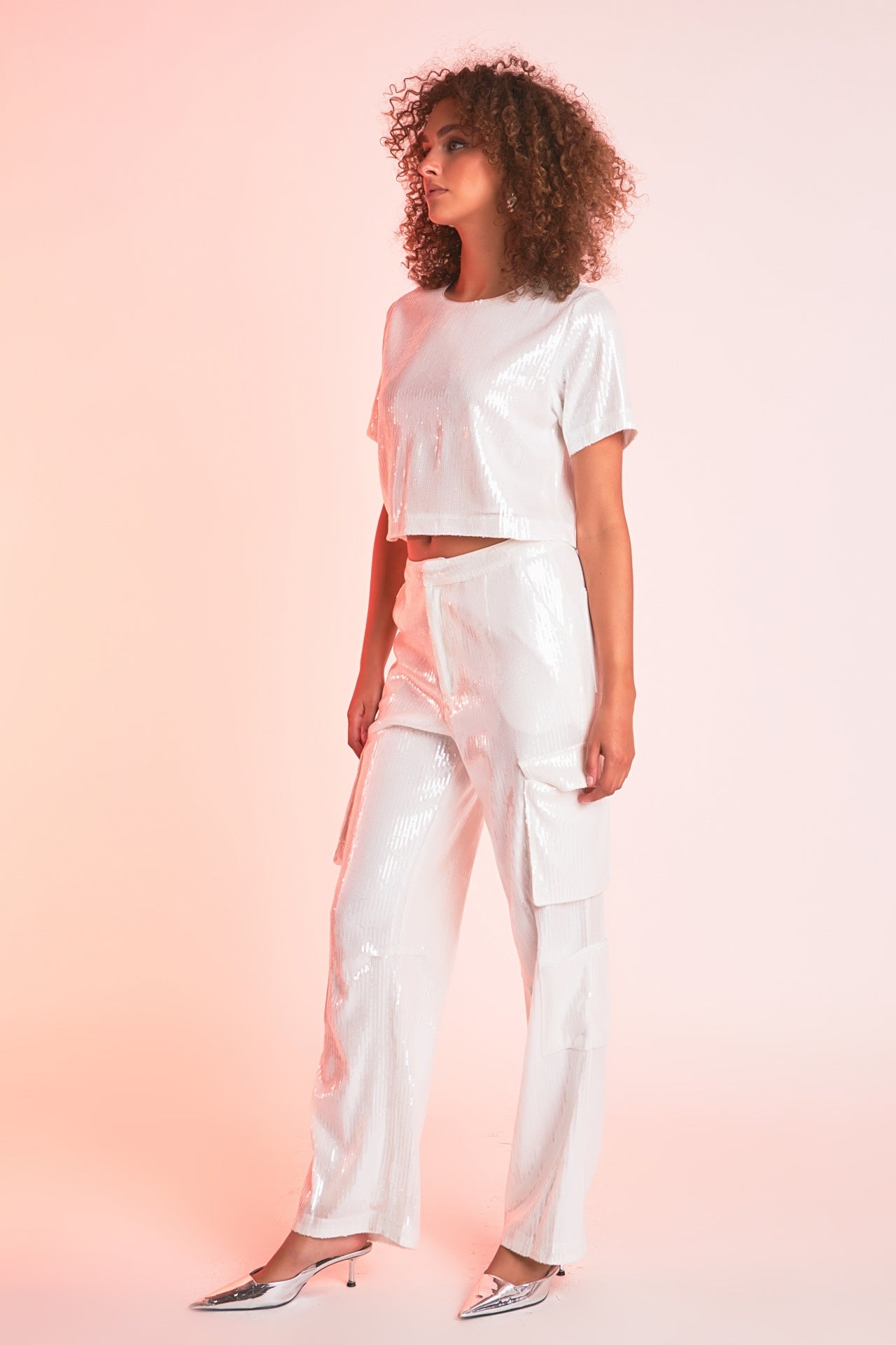 ENDLESS ROSE - Endless Rose - Sequins Cargo Pants - PANTS available at Objectrare