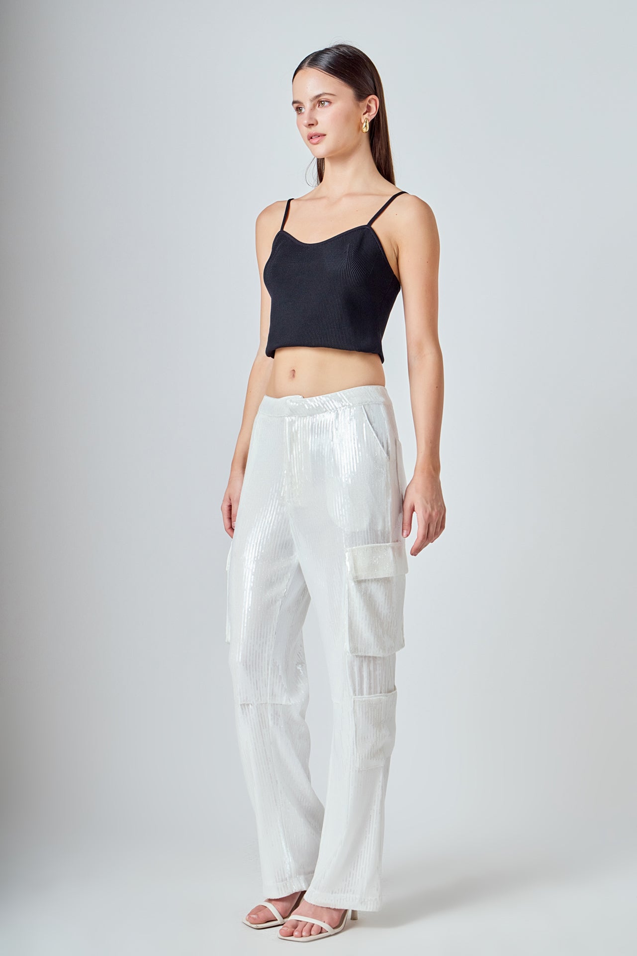 ENDLESS ROSE - Sequined Cargo Pants - PANTS available at Objectrare