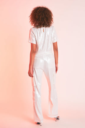 ENDLESS ROSE - Sequined Cargo Pants - PANTS available at Objectrare