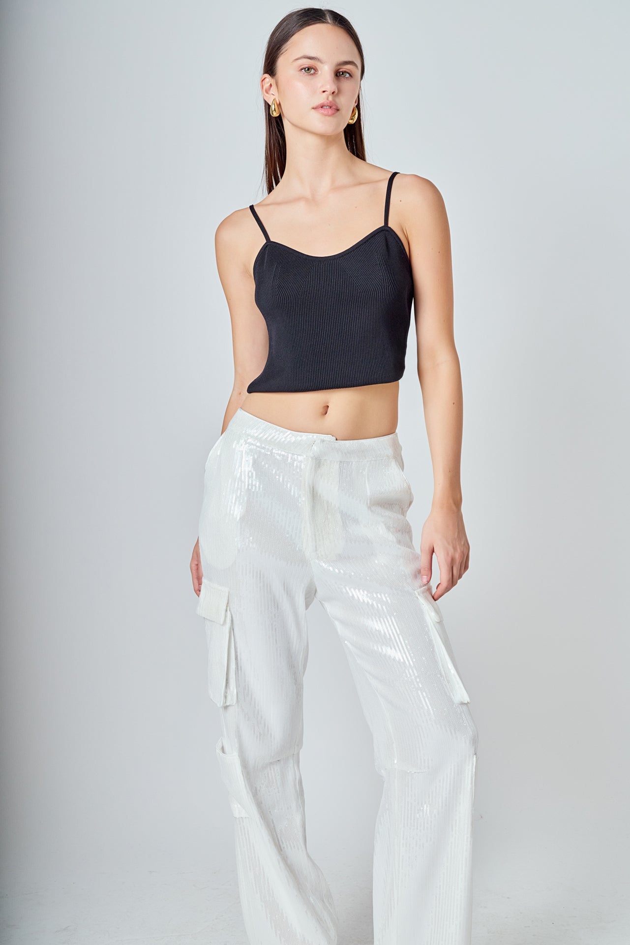 ENDLESS ROSE - Sequined Cargo Pants - PANTS available at Objectrare