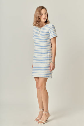 ENGLISH FACTORY - Fringed Striped Polo Mini Dress - DRESSES available at Objectrare
