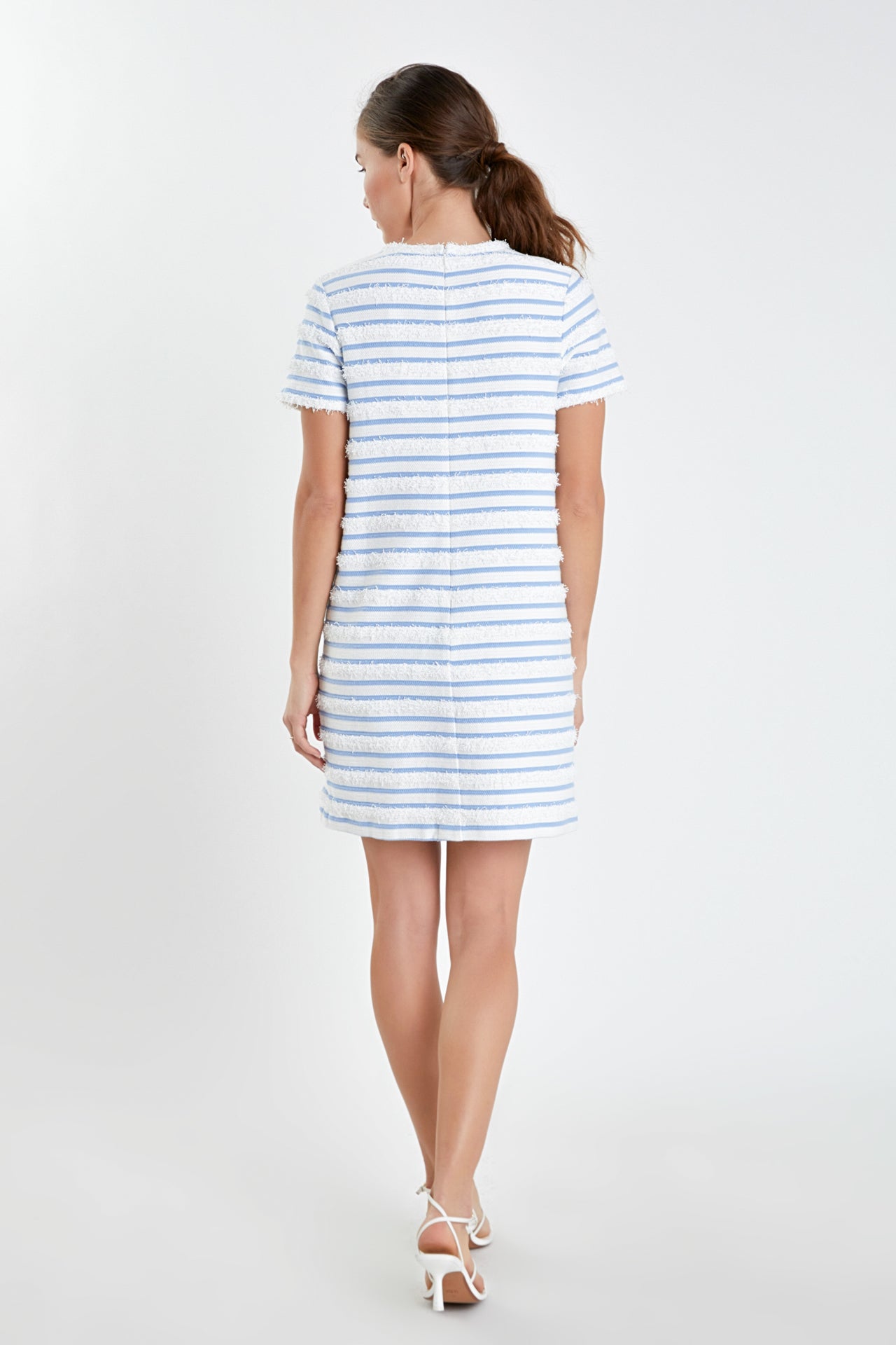 ENGLISH FACTORY - English Factory - Fringed Striped Polo Mini Dress - DRESSES available at Objectrare