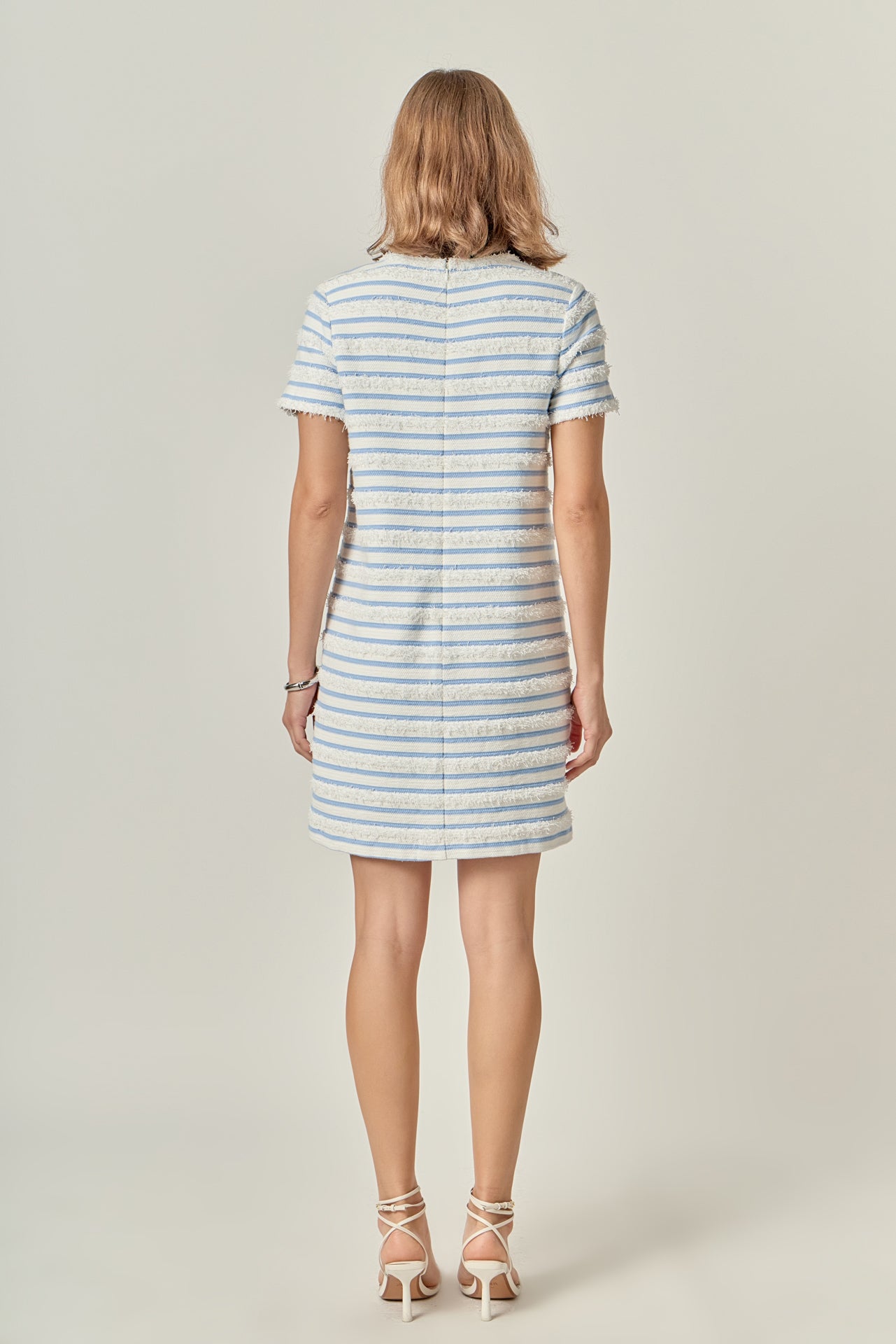 Fringed Striped Polo Mini Dress