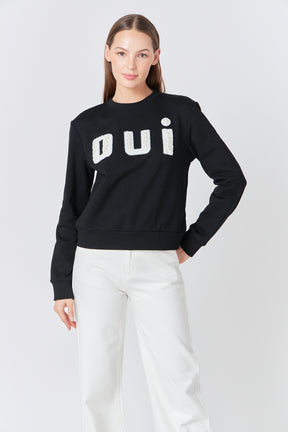 ENDLESS ROSE - Oui Pearl Embellished Sweatshirt - HOODIES & SWEATSHIRTS available at Objectrare