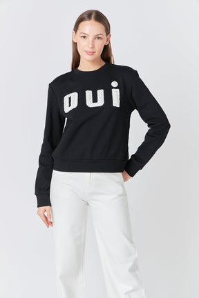 ENDLESS ROSE - Oui Pearl Embellished Sweatshirt - HOODIES &SWEATSHIRTS available at Objectrare