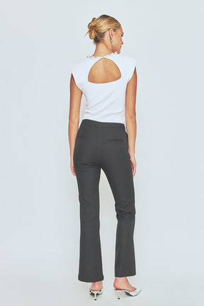 ENDLESS ROSE - Endless Rose - Elevated Knit Top with Embellished Neckline - TOPS available at Objectrare