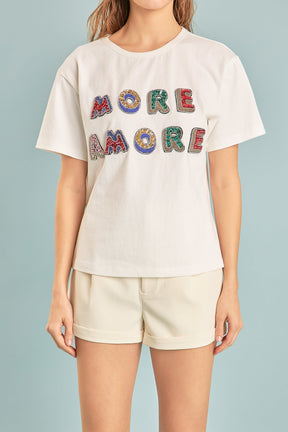 ENDLESS ROSE - More Amore Embellished T-Shirt - T-SHIRTS available at Objectrare