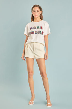 ENDLESS ROSE - More Amore Embellished T-Shirt - T-SHIRTS available at Objectrare