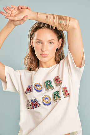 ENDLESS ROSE - Endless Rose - More Amore Embellished Sweatshirt - T-SHIRTS available at Objectrare