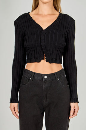 ENDLESS ROSE - Long Sleeve Ruffled Knit - TOPS available at Objectrare