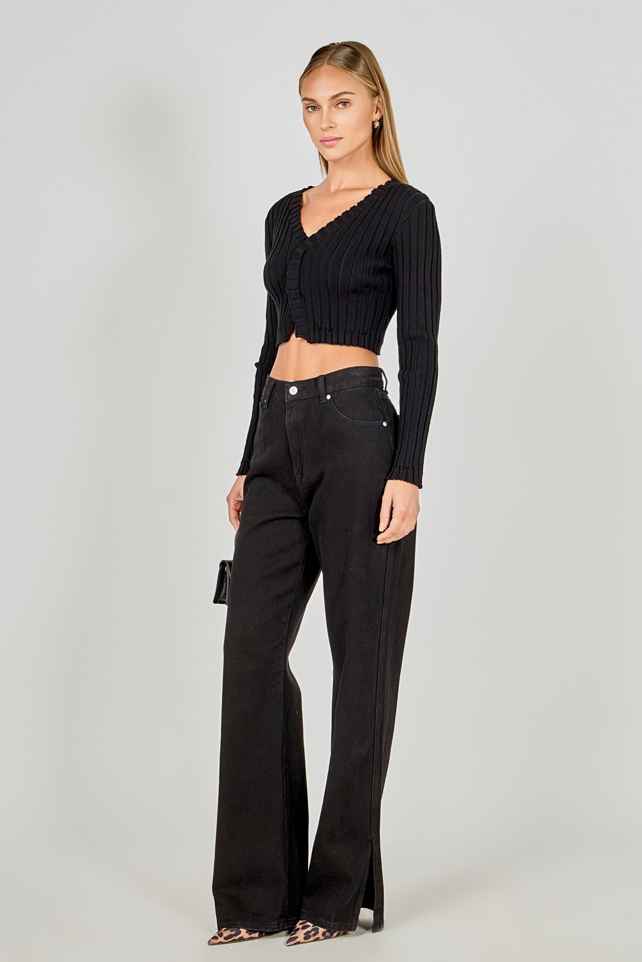 ENDLESS ROSE - Long Sleeve Ruffled Knit - TOPS available at Objectrare