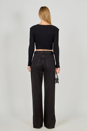 ENDLESS ROSE - Long Sleeve Ruffled Knit - TOPS available at Objectrare