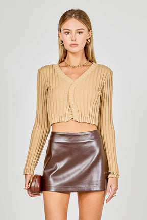 ENDLESS ROSE - Long Sleeve Ruffled Knit - TOPS available at Objectrare