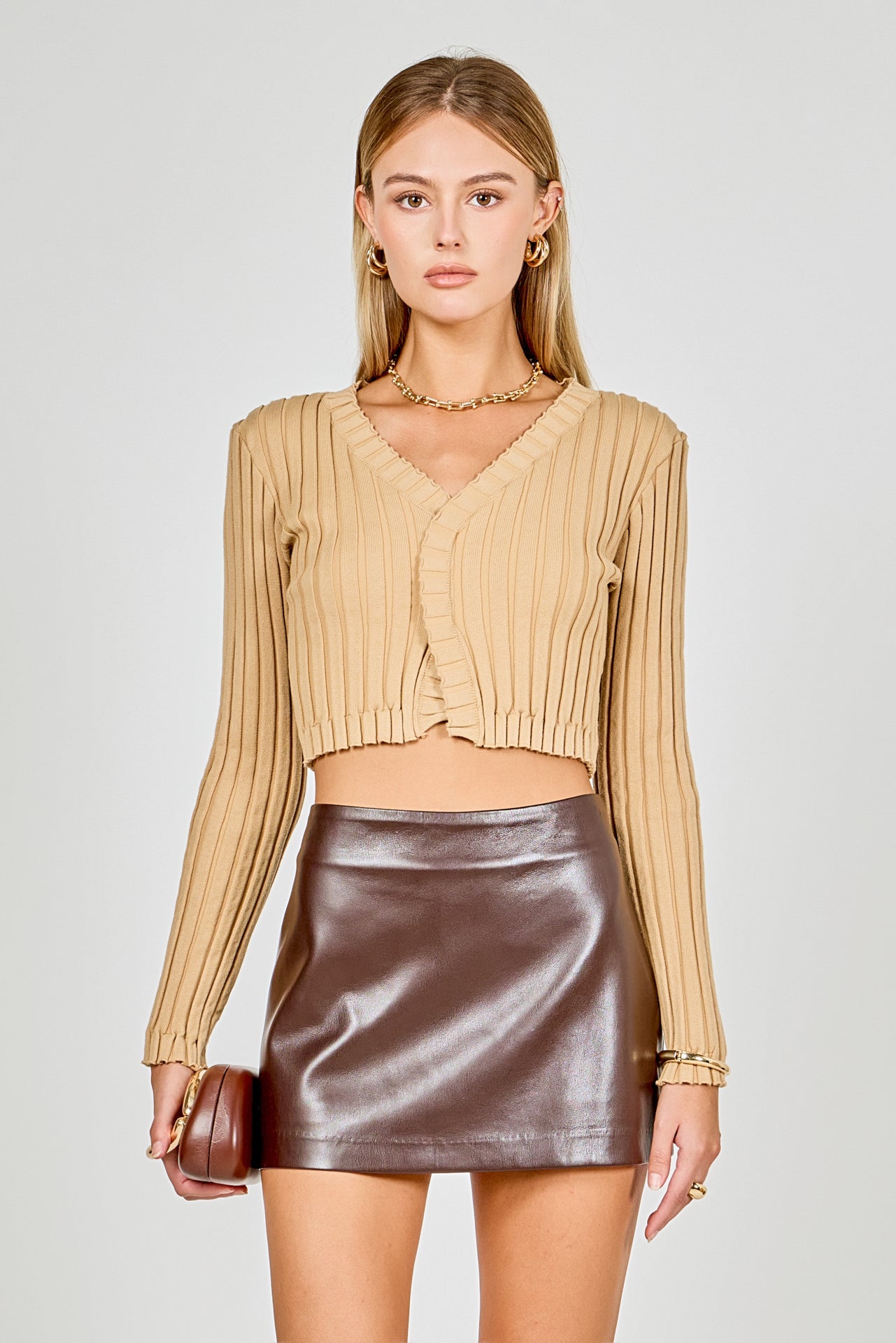 Long Sleeve Ruffled Knit