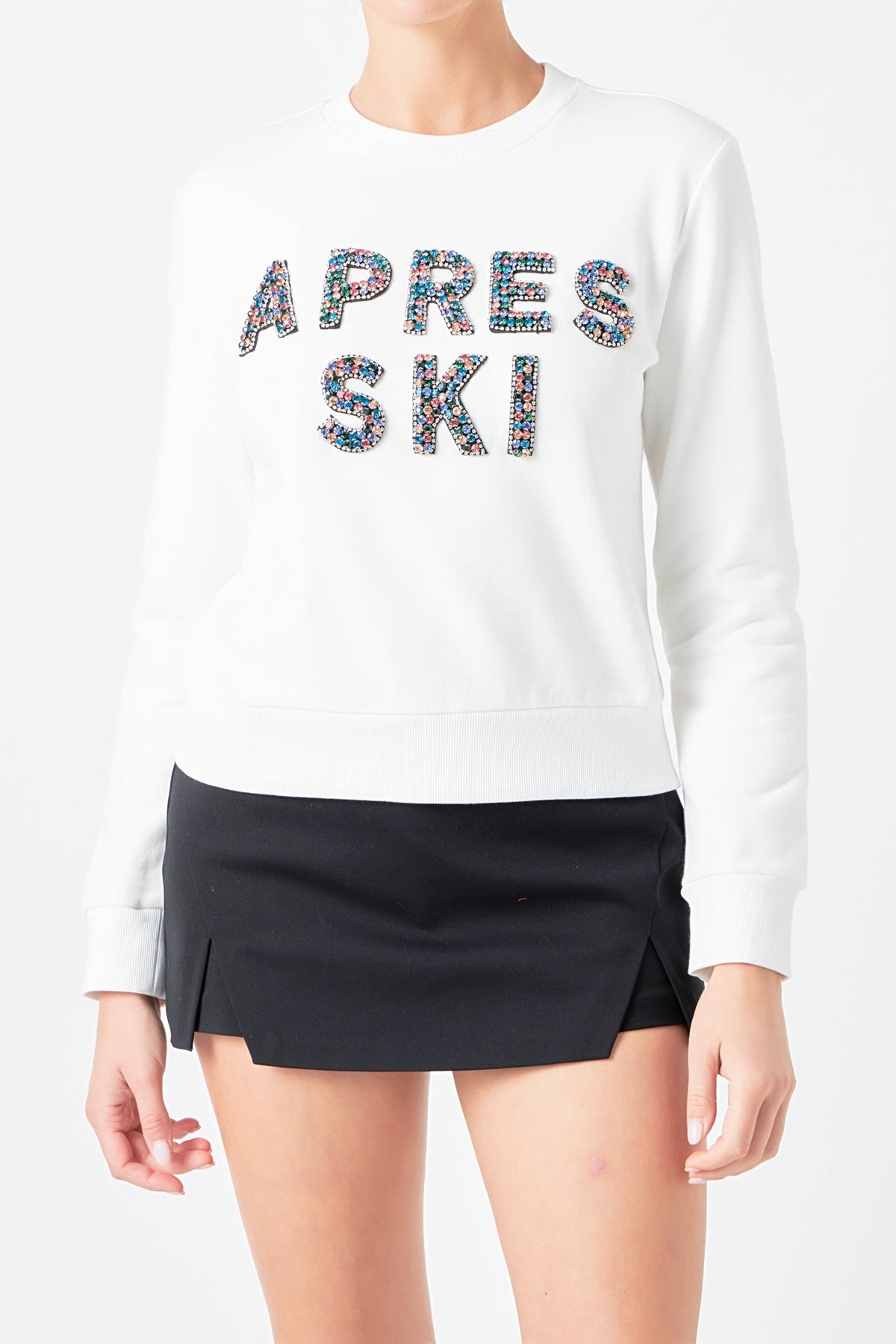 ENDLESS ROSE - Endless Rose - Apres Ski Embellished Sweatshirt - HOODIES &SWEATSHIRTS available at Objectrare