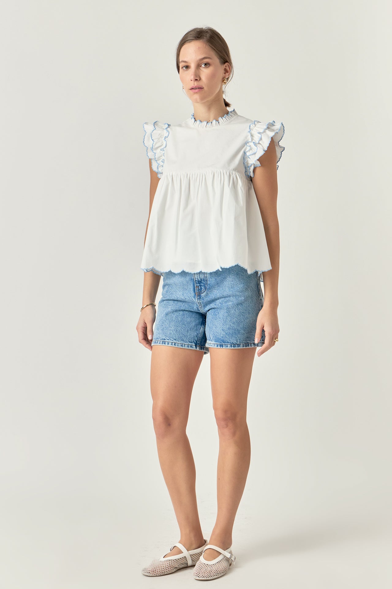 ENGLISH FACTORY - English Factory - Embroidered Scallop Top - TOPS available at Objectrare