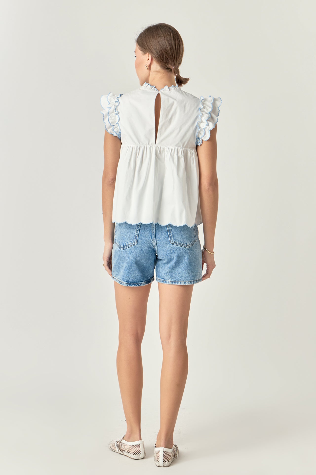 ENGLISH FACTORY - English Factory - Embroidered Scallop Top - TOPS available at Objectrare