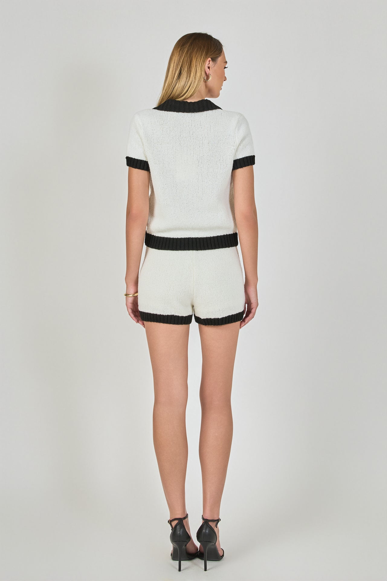 ENDLESS ROSE - Crochet Knit Collared Top - TOPS available at Objectrare