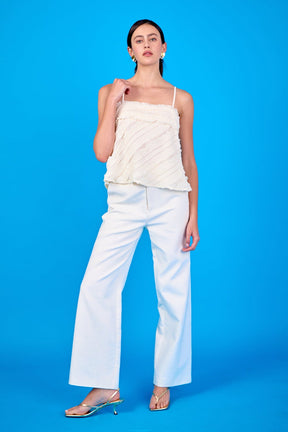 ENDLESS ROSE - Ruffled Sleeveless Top - TOPS available at Objectrare