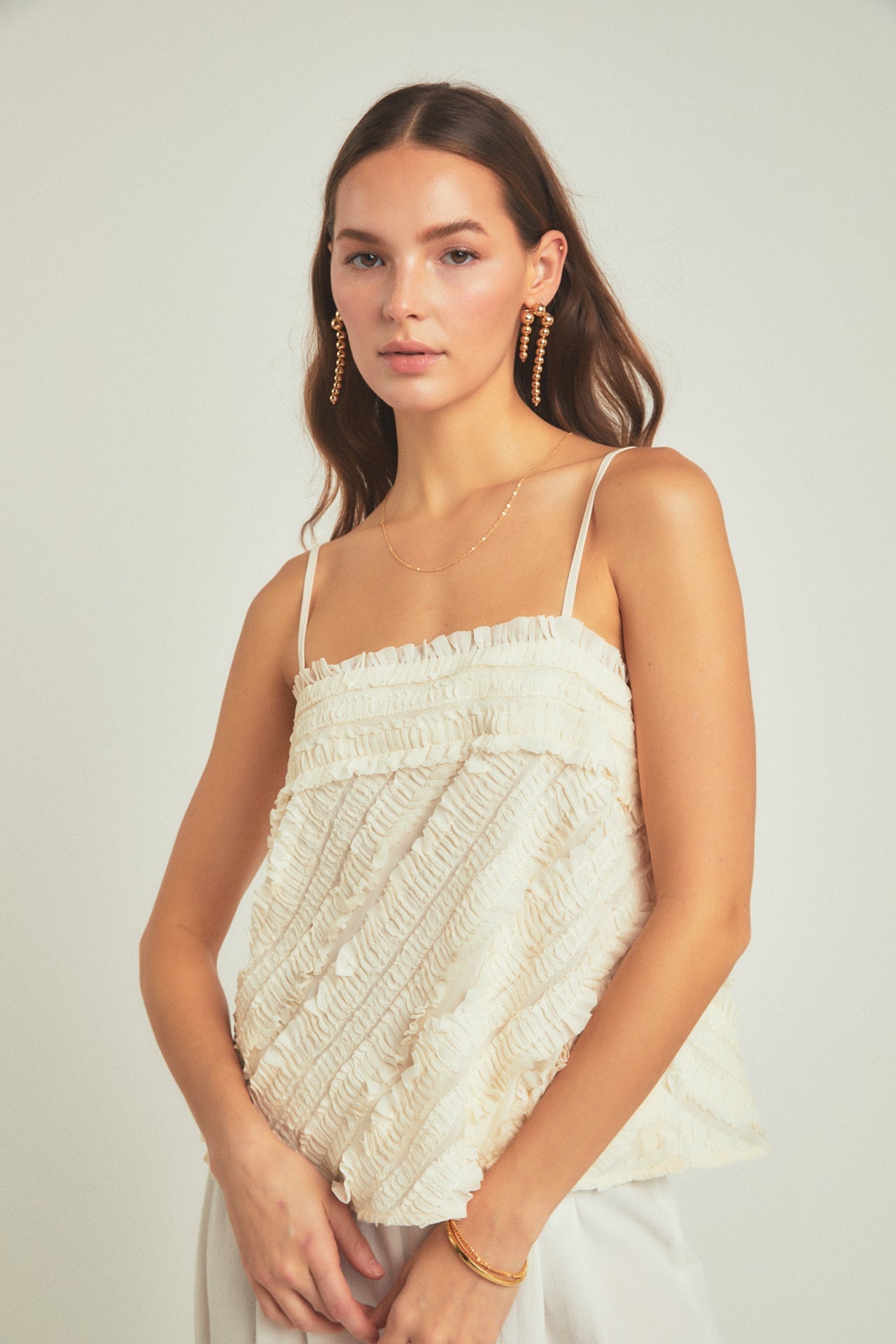 ENDLESS ROSE - Endless Rose - Ruffled Sleeveless Top - TOPS available at Objectrare