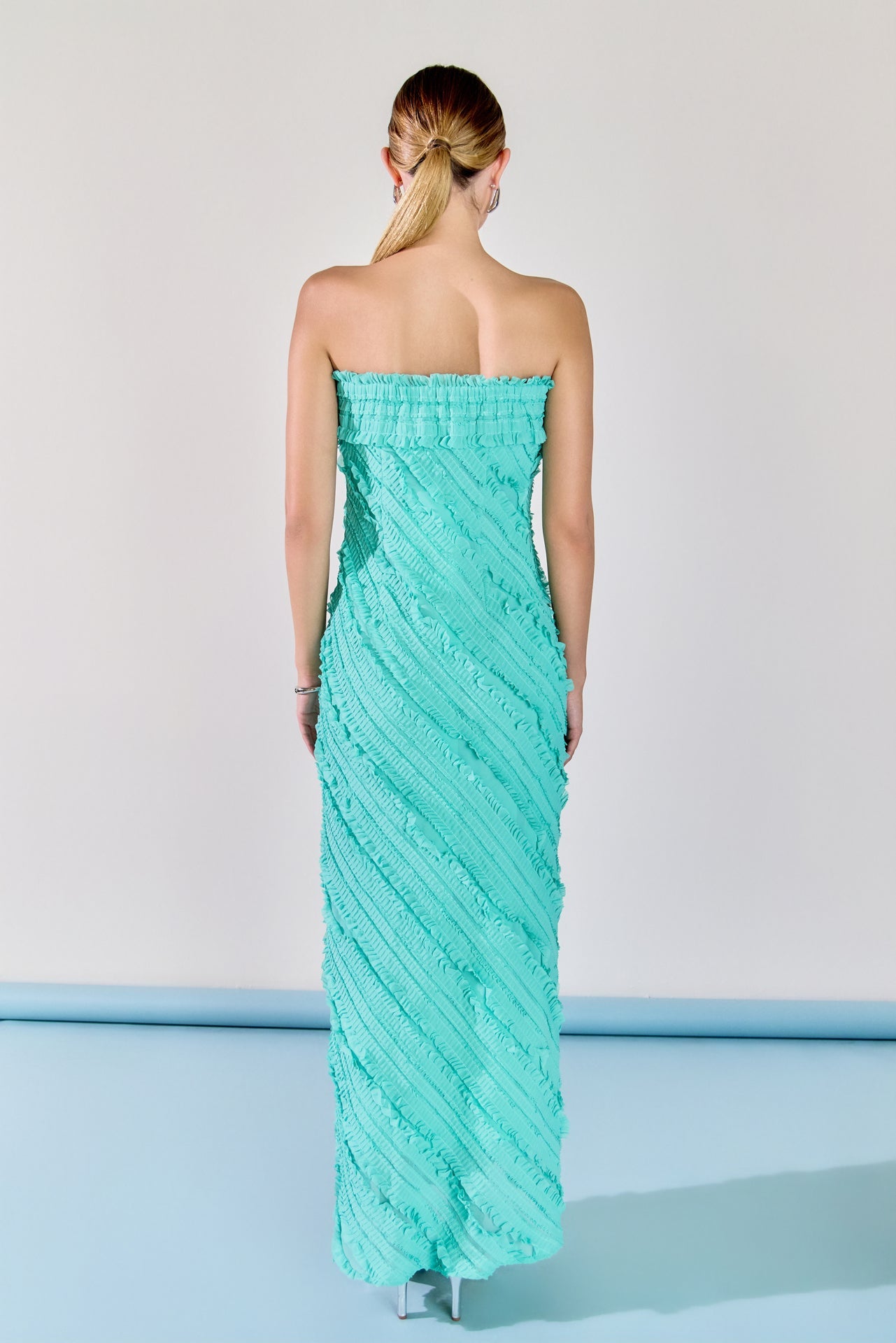 Endless Rose Women's Strapless Ruffled Maxi Dress