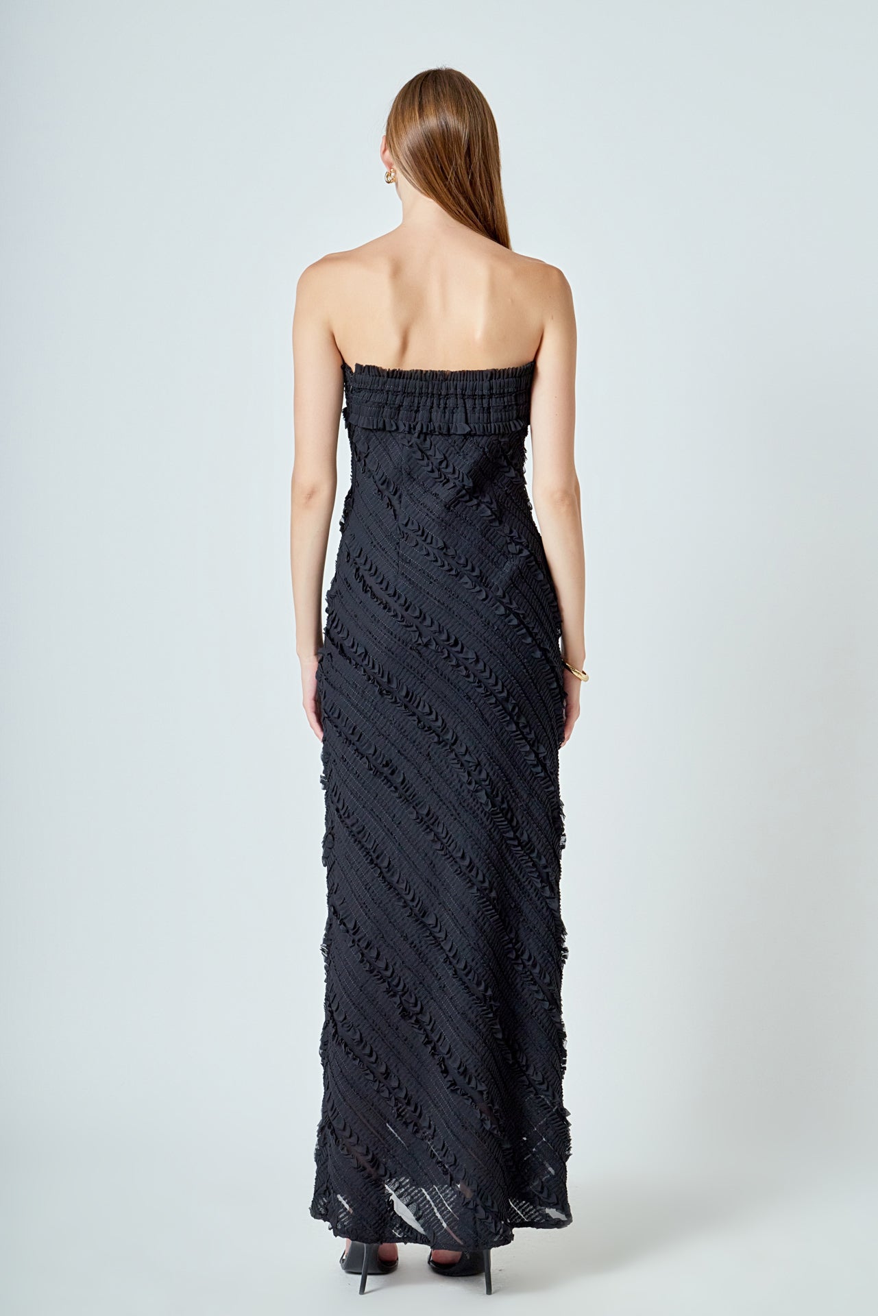 Juliette Strapless Ruffled Maxi Dress