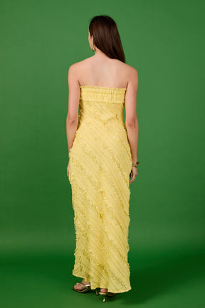 ENDLESS ROSE - Juliette Strapless Ruffled Maxi Dress - DRESSES available at Objectrare