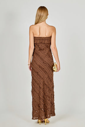 Strapless Ruffled Maxi Dress