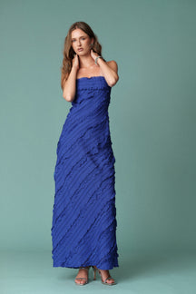 ENDLESS ROSE - Strapless Ruffled Maxi Dress - DRESSES available at Objectrare