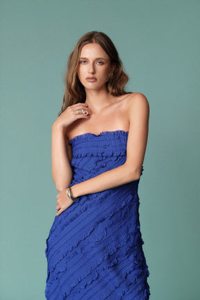 ENDLESS ROSE - Strapless Ruffled Maxi Dress - DRESSES available at Objectrare
