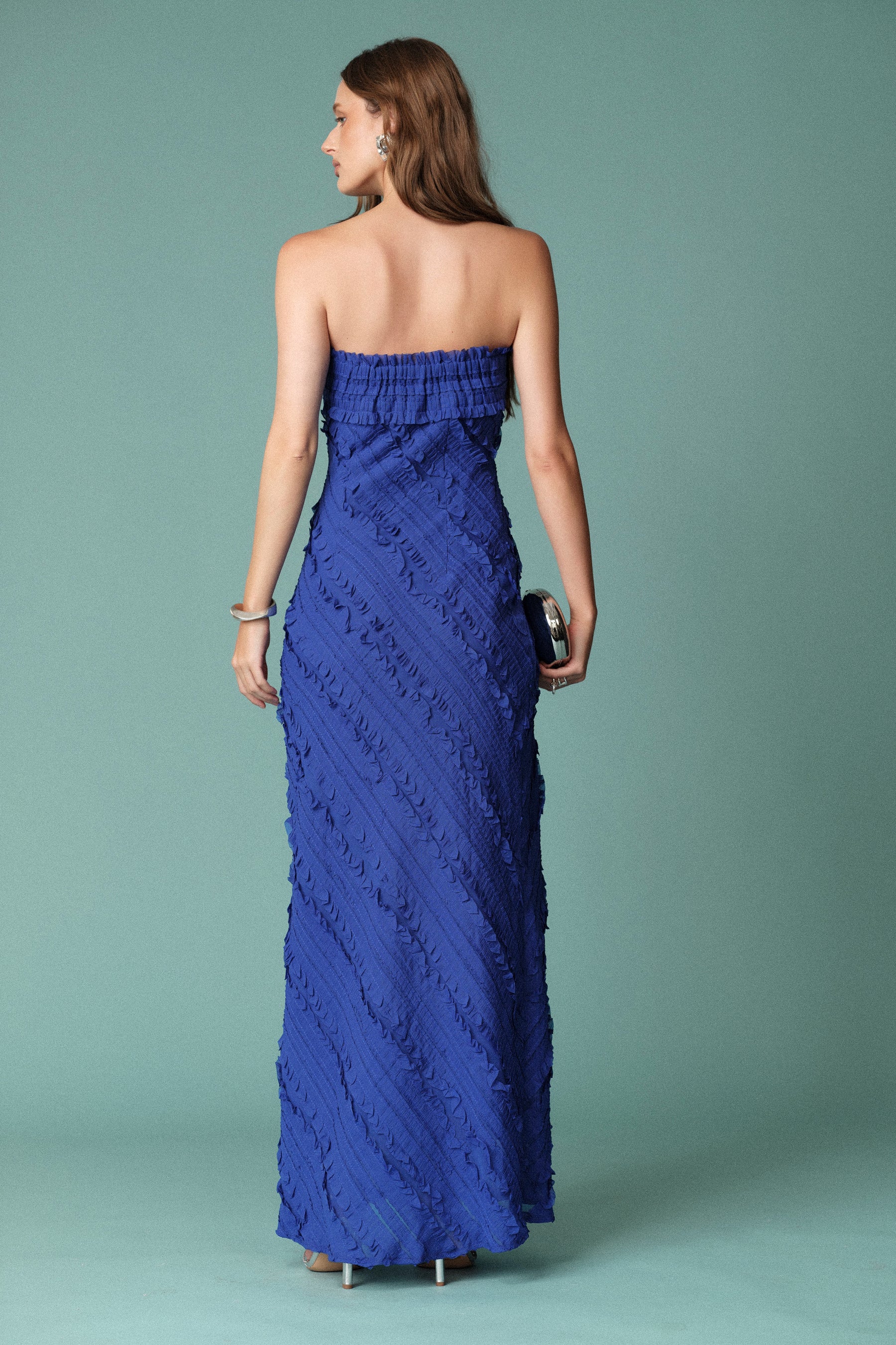 ENDLESS ROSE - Strapless Ruffled Maxi Dress - DRESSES available at Objectrare