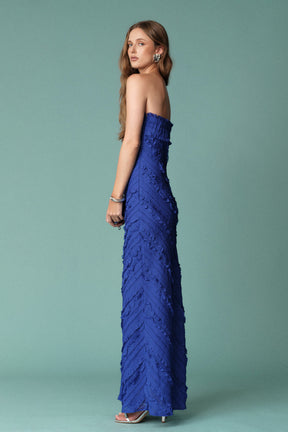 ENDLESS ROSE - Strapless Ruffled Maxi Dress - DRESSES available at Objectrare