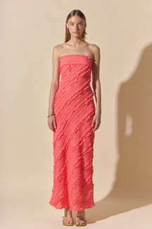ENDLESS ROSE - Juliette Strapless Ruffled Maxi Dress - DRESSES available at Objectrare