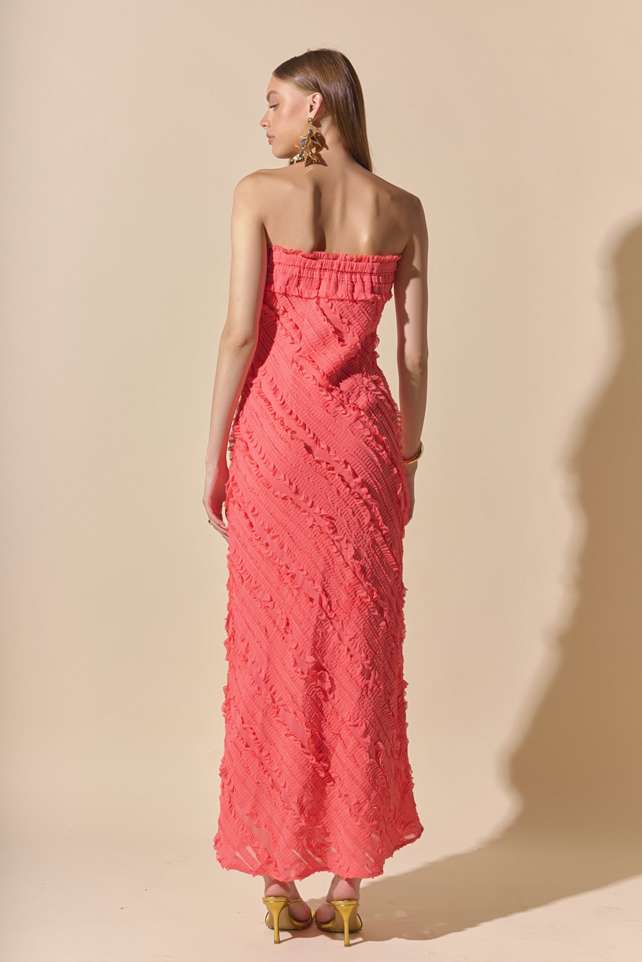 strapless ruffle maxi dress Endless Rose