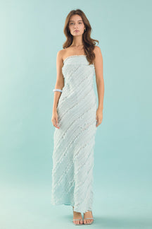 Strapless Ruffled Maxi Dress