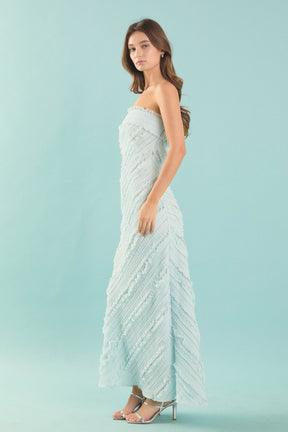 Strapless Ruffled Maxi Dress