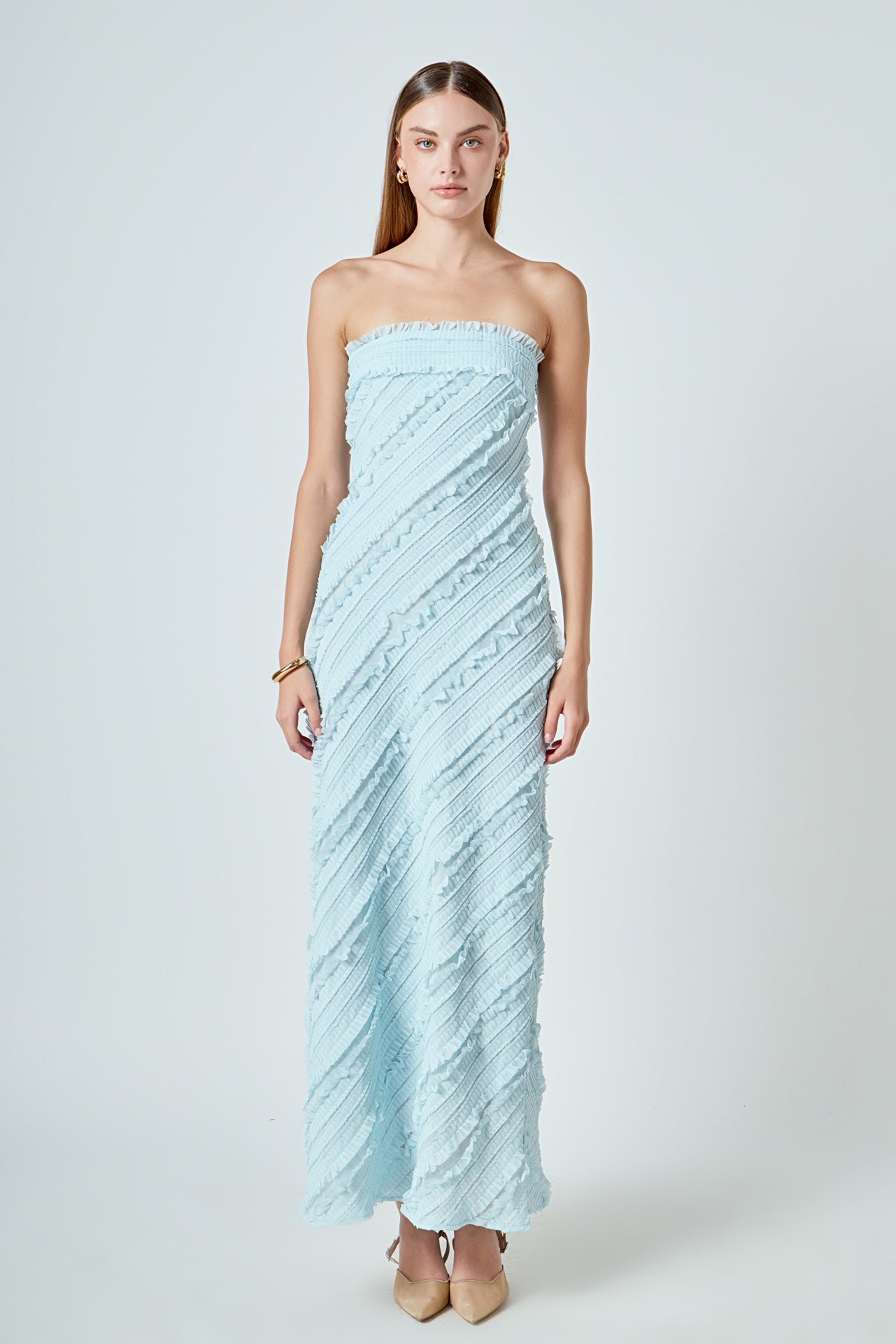 Juliette Strapless Ruffled Maxi Dress