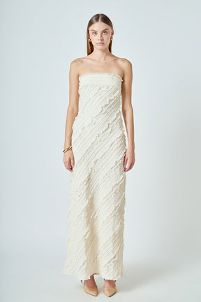 ENDLESS ROSE - Juliette Strapless Ruffled Maxi Dress - DRESSES available at Objectrare