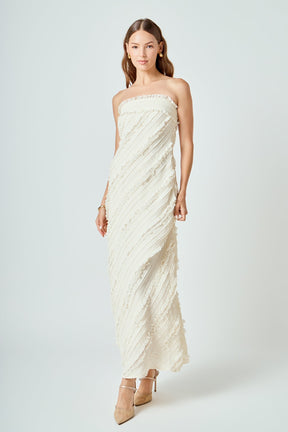 ENDLESS ROSE - Strapless Ruffled Maxi Dress - DRESSES available at Objectrare