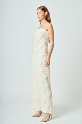 ENDLESS ROSE - Strapless Ruffled Maxi Dress - DRESSES available at Objectrare