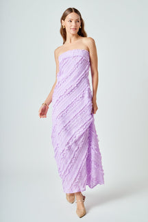 ENDLESS ROSE - Strapless Ruffled Maxi Dress - DRESSES available at Objectrare