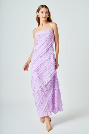 ENDLESS ROSE - Strapless Ruffled Maxi Dress - DRESSES available at Objectrare