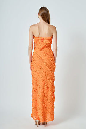 Strapless Ruffled Maxi Dress
