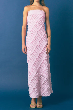 ENDLESS ROSE - Endless Rose - Strapless Ruffled Maxi Dress - DRESSES available at Objectrare