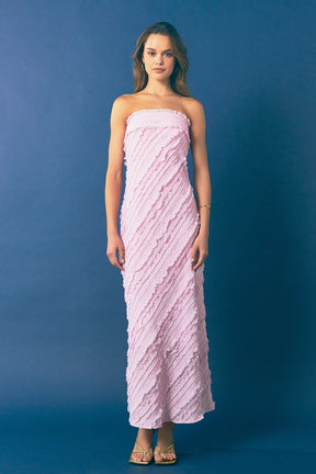 ENDLESS ROSE - Endless Rose - Strapless Ruffled Maxi Dress - DRESSES available at Objectrare