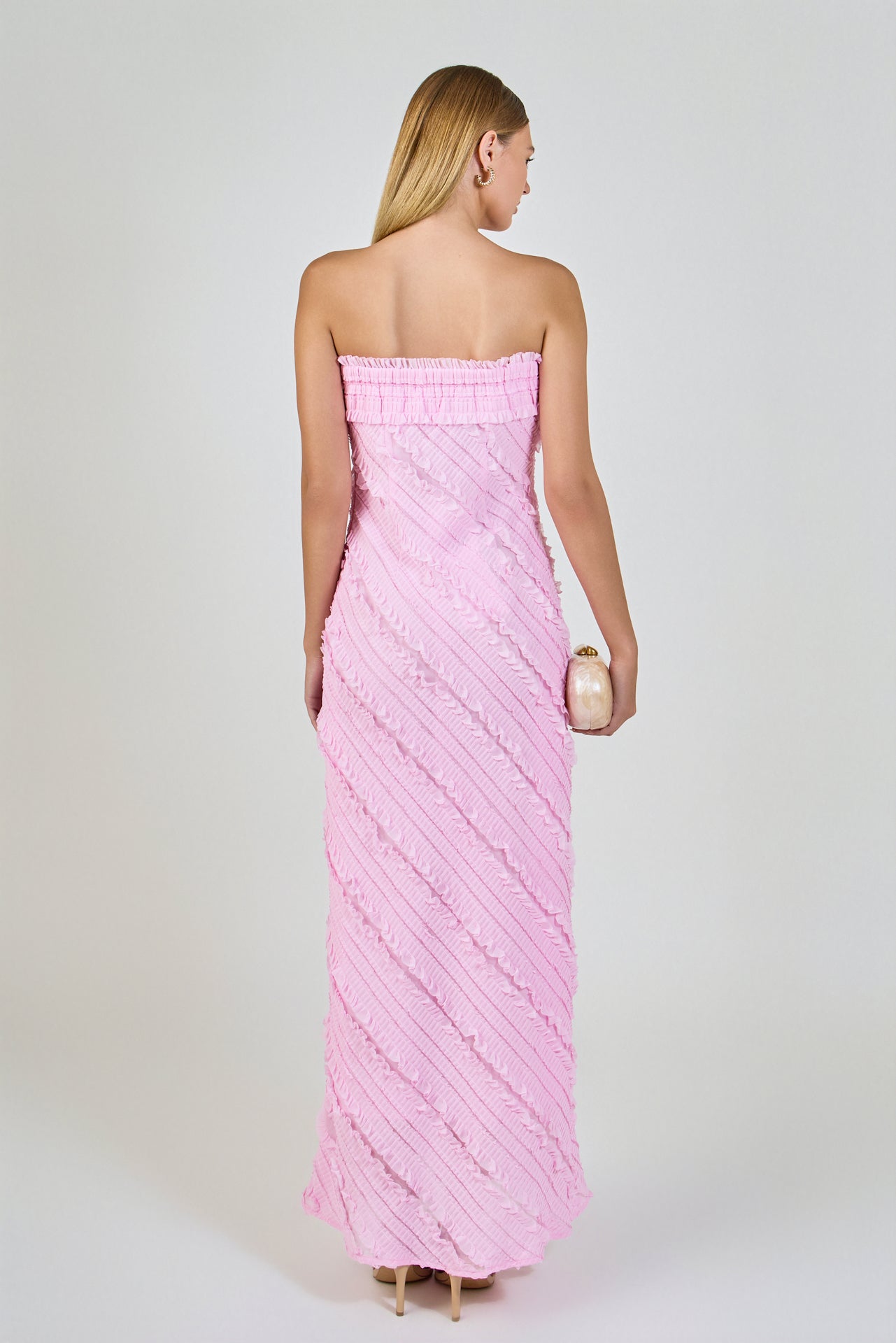 Strapless Ruffled Maxi Dress