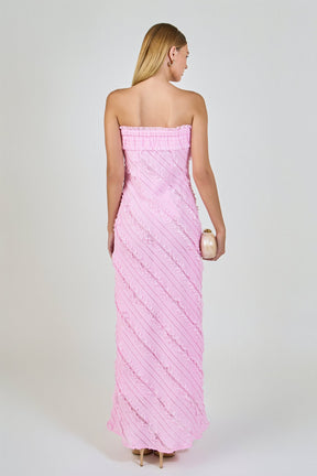 Strapless Ruffled Maxi Dress